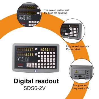 Sino SDS6-2V Metal Dro display Digital Display YHSINO KA300 Escala Linear Kit 5U 5V TTL para Torno fresa CNC Máquinas