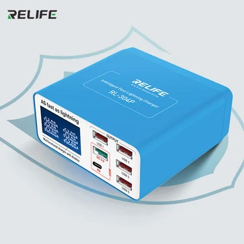 RELIFE AC100-240V Smart 6 Porta USB Visor Digital Carregador para o iPhone, Samsung, HUAWEI Comprimidos Suporte para PD3.0+QC3.0