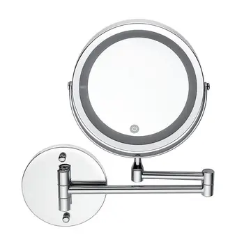 Led 10X de Ampliação da Composição de Barbear Espelho de maquilhagem Parede da casa de Banho de Montagem 360°