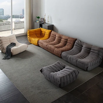 Moderno, simples e generosa caterpillar preguiçoso sofá da sala de estar Nórdicos freehand espaço tatami único líquido vermelho lazer sofá do recliner