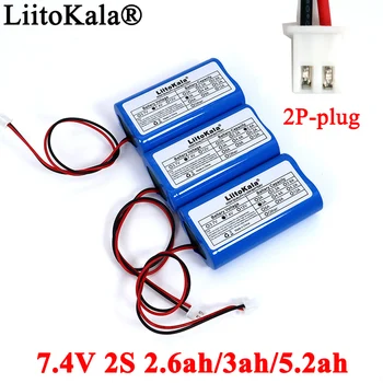 Liitokala 7.4 V 18650 Bateria de Lítio 2S 2.6 ah 3ah Pesca DIODO emissor de Luz do alto-Falante Bluetooth 8,4 V Emergência DIY Baterias Com PCB