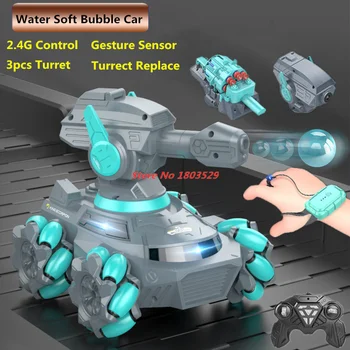 Simulação de alta Spray de Água, Bomba da Bolha do Tanque de Brinquedo Elétrico Gesto de Carro de Controle Remoto RC Tanque multiplayer Carro RC para o Menino Miúdo Presente
