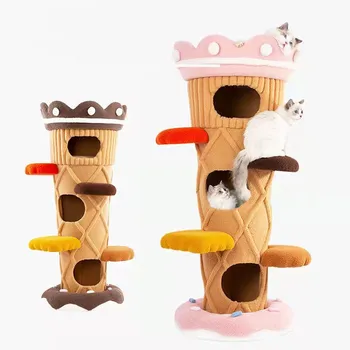 Camily de alta qualidade Gato de Estimação de Produtos de Altura de Madeira Moderna casa na Árvore Multi-nível Gato Torre de Madeira Árvore do Gato