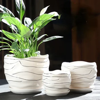 3 peças de Cerâmica, Vaso de flores com a Bandeja Verde Grande Abacaxi Orquídea Recipiente Multi Carne Planta Verde Criativo Pote de Folga Especial