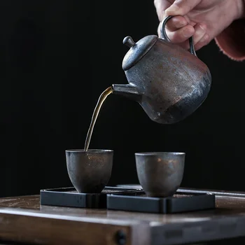 Lenha xícara (chá no estilo Japonês, degustação de copa, pequeno grés mestre copo, xícara, de cerâmica feito a mão de Kungfu conjunto de chá