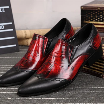 Moda Formal de Calçados masculinos de Couro de Grande Tamanho Real de Couro Homens Sapatos Dedo Apontado do Escritório de Negócios de Homens Sapatas de Deslizamento no Calçado