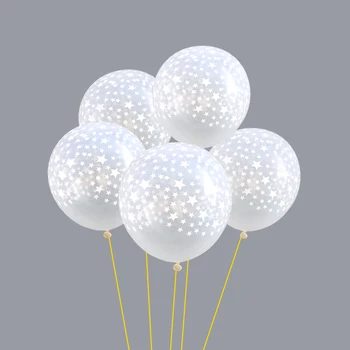 HUADODO 10inch 10Pcs Claro Estrelas Romântico Balões Infláveis Bola Transparente para Aniversário, Festa de Casamento Decoração