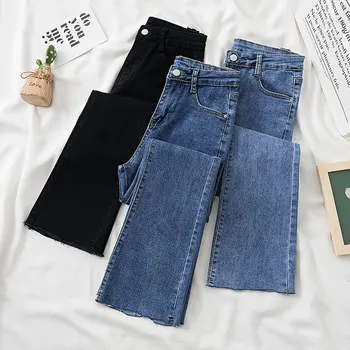 Mulheres Jeans Primavera Verão Correspondência De Cintura Alta Sólido Reta Calças 2023 Simples E Casual Slim Jean Calças