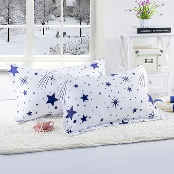 1 Pedaço Branco de Cor Azul de Estrelas de capa de Almofada Para o Quarto de Usar 48cm*74 cm Fronha Tampa Para Crianças, Adultos 50