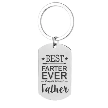 Nova moda branca, argolas para chaves de simples letras MELHOR Pai do aço inoxidável da família dom de quinquilharias