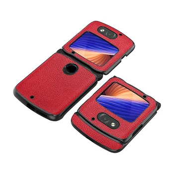 Telefone de couro Caso Tudo incluído capa Protetora para Moto Razr 5G de Dobramento Tela do Smartphone Peças