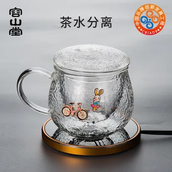 Cloisonne de Escritório de Vidro Copo de Chá de Separação de Água do Filtro Verde-Xícara de Chá de casa com Alça de Xícara de Chá Perfumado