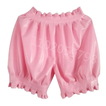 Sexy Trajes de Látex Shorts de Cuecas em Cuecas de Lingerie Shorts Exóticas de Borracha do roupa interior das Mulheres Sem Calcinha zíper