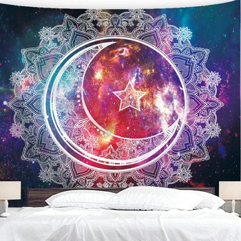 Mandala de Poliéster de 180 x 230 cm Quadrado de Parede Pendurado Irreal Arte da Tapeçaria, Casa, Sala, Quarto-de-Cabeceira Decorativa em Tecido