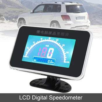 12V / 24V Universal Display LCD Digital de Carro do Velocímetro, 0M-160M Anti-vibração Medidor de Velocidade do Carro para Carro, Motocicleta Veículo