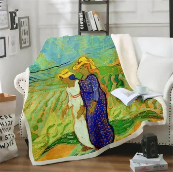CLOOCL Jogar Cobertor de Van Gogh Pintura a Óleo Impresso Ponderada Cobertor para Camas de Adulto, Mantas de Sofá de Viagem Adolescentes Aluno Cobertor