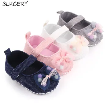 Bebê recém-nascido Meninas Sapatos de Sola Macia Flats Criança Formadores Casual Tenies Sapatos de 1 Ano de Idade, a Princesa Calçados Infantis com Arcos