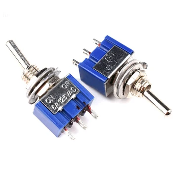 2PCS Azul Mini MTS-102 3-Pin SPDT NA-NA 6A 125VAC Miniatura de Interruptores