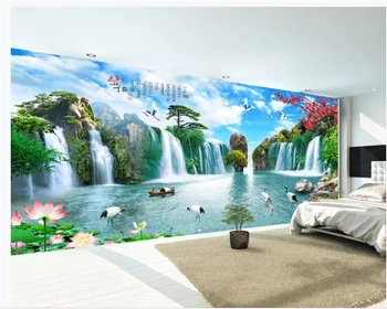 beibehang papel de parede Personalizado HD pintura de paisagem de cachoeira TV sofá-fundo de parede decoração home 3d papel de parede papel de parede