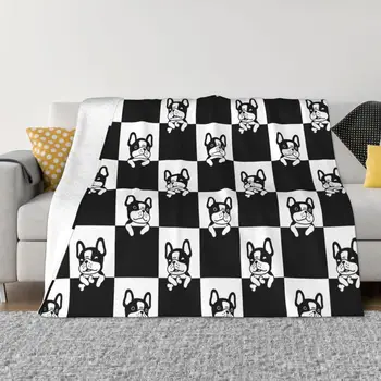 Gato de estimação Cachorro Bulldog francês Cachorrinho de Flanela Cobertores para os Amantes de Animais Personalizado Jogar Mantas para o Sofá-Cama Sala de Tapete Peça