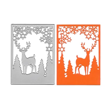 Cortando Modelo de Natal Elk Armação de Metal Morre Stencils Para DIY Scrapbooking Cartão de Decoração em Relevo de Artesanato Slimline Morre