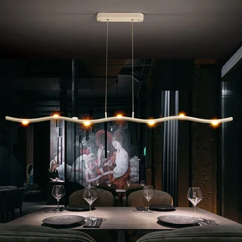 O pós-modernismo industrial lustre Chifres lustre Simples novidade longo lustre Restaurante Bar Lustre de suspensão de luz