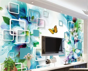 Personalizado com foto de papel de parede pintados a mão fantasia de borboleta floral de fundo de parede decoração, papel de parede 3d de papel pintado Beibehang