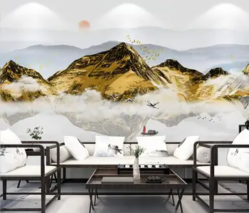 Personalizado montanhas Mural da paisagem de papel de Parede Arte 3D papéis de parede para decoração Sala de estar e Quarto de Luxo, papel de Parede 3D de Decoração de Casa