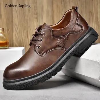 Ouro Rebento de Sapatos de Trabalho para Homens Moda de Ferramentas de Segurança, Calçado de Couro Sapatos Confortáveis Apartamentos Clássicos, masculina Casual Sapatos