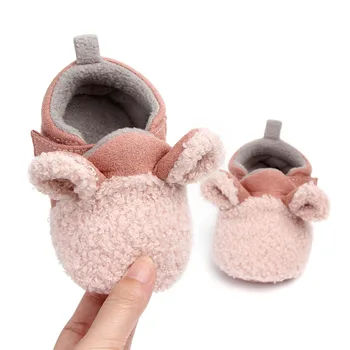 Infantil dos desenhos animados do Não-deslizamento Estilo Animal Bebê Botas de Recém-nascidos de Meninos Meninas Sapatos de Berço Com Orelhas Bonito Bebê Mocassins