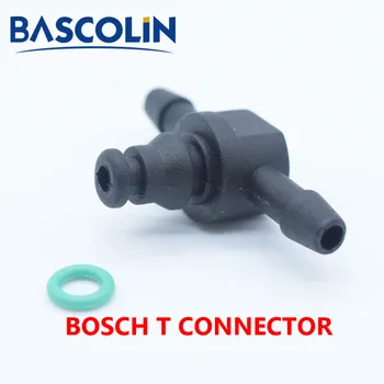 BASCOLIN injector comum do trilho Tipo T Conector de tubo de retorno de óleo Refluxo do Tubo de Borracha O-ring