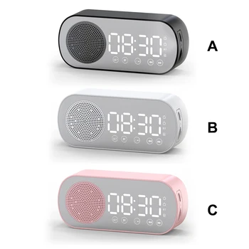 Grande Display Digital, Relógio Despertador Portátil compatível com Bluetooth 5 0 Rádio alto-Falante sem Fio Multifuncional Leitor de MP3