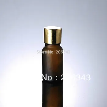 10ml marrom fosco garrafa de alumínio e ouro cap+plástico conta-gotas ,para cosmeticl embalagem