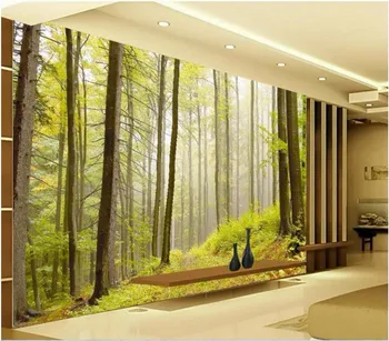 Personalizado mural de imagem 3d papel de parede do quarto de Natureza florestal paisagem pintura de decoração em 3d murais de parede papel de parede para parede 3 d