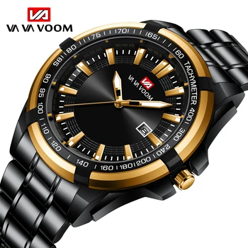 VAVÁ VOOM as melhores marcas de Moda de Luxo Homens Relógio Impermeável Data de Relógios de Desporto Relógios Mens Quartzo relógio de Pulso Relógio Masculino