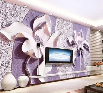 beibehang de Alta qualidade, tecido de seda socorro Magnolia quarto PLANO de fundo, papel de parede, decoração de sala de estar e papel de parede