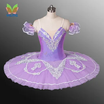 Lilás pequena Fada tutus de balé vestido de Bailarina clássica profissional de ballet tutu Prato de dança de balé traje