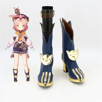 Anime Genshin Impacto Diona Cosplay Sapatos Botas De Halloween, Carnaval Cosplay Fantasia